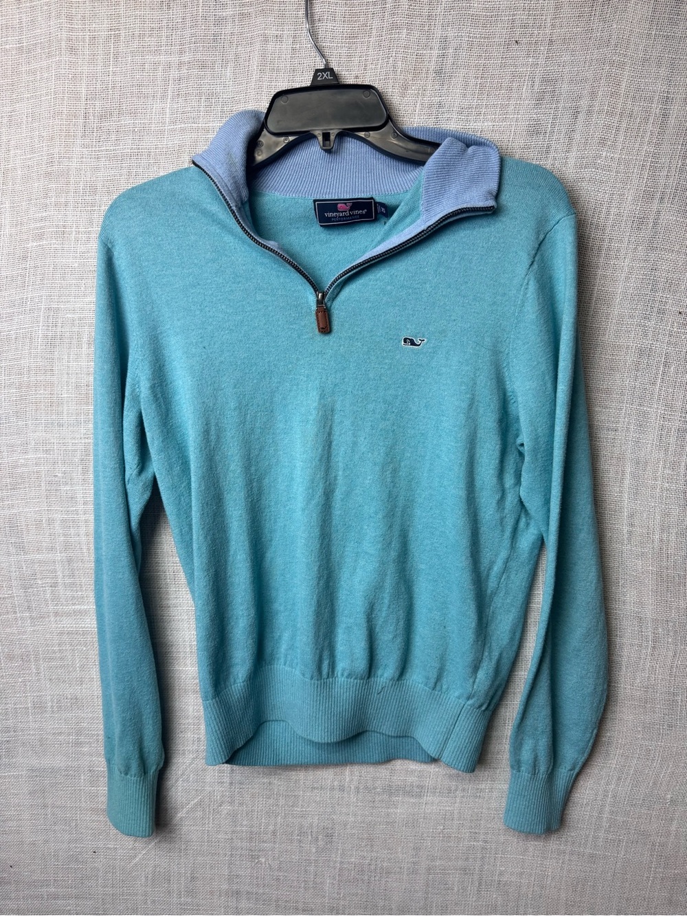 Vineyard Vines Women’s XS Teal Quarter-Zip Sweater with Logo